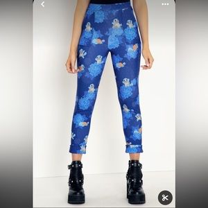 Blackmilk Pokemon Squirtle Flowers Cuffed pants